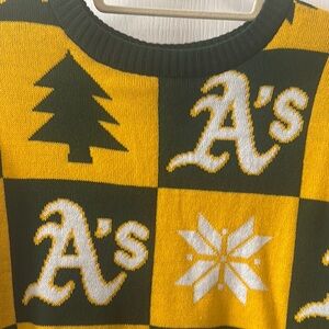 Oakland A’s Baseball Green and Yellow MLB Sweater